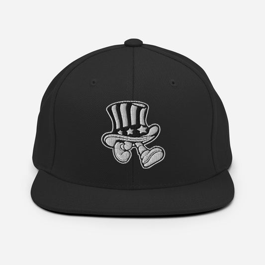 A Cool QUINCY Walking President's Hat - BLACK & WHITE Snapback Hat